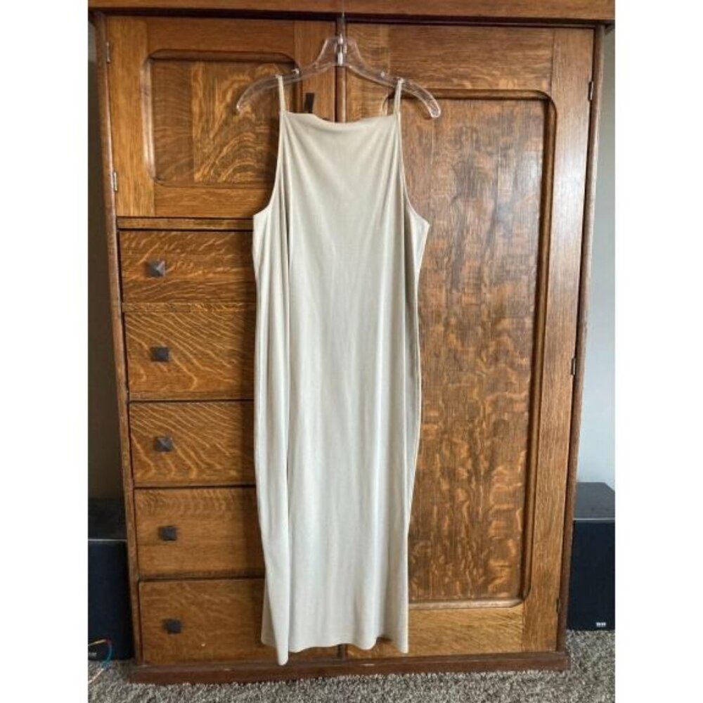 NWT Old Navy Sleeveless Rib-Knit Midi Tank Dress, XL, Bodycon, khaki - Picture 3 of 4